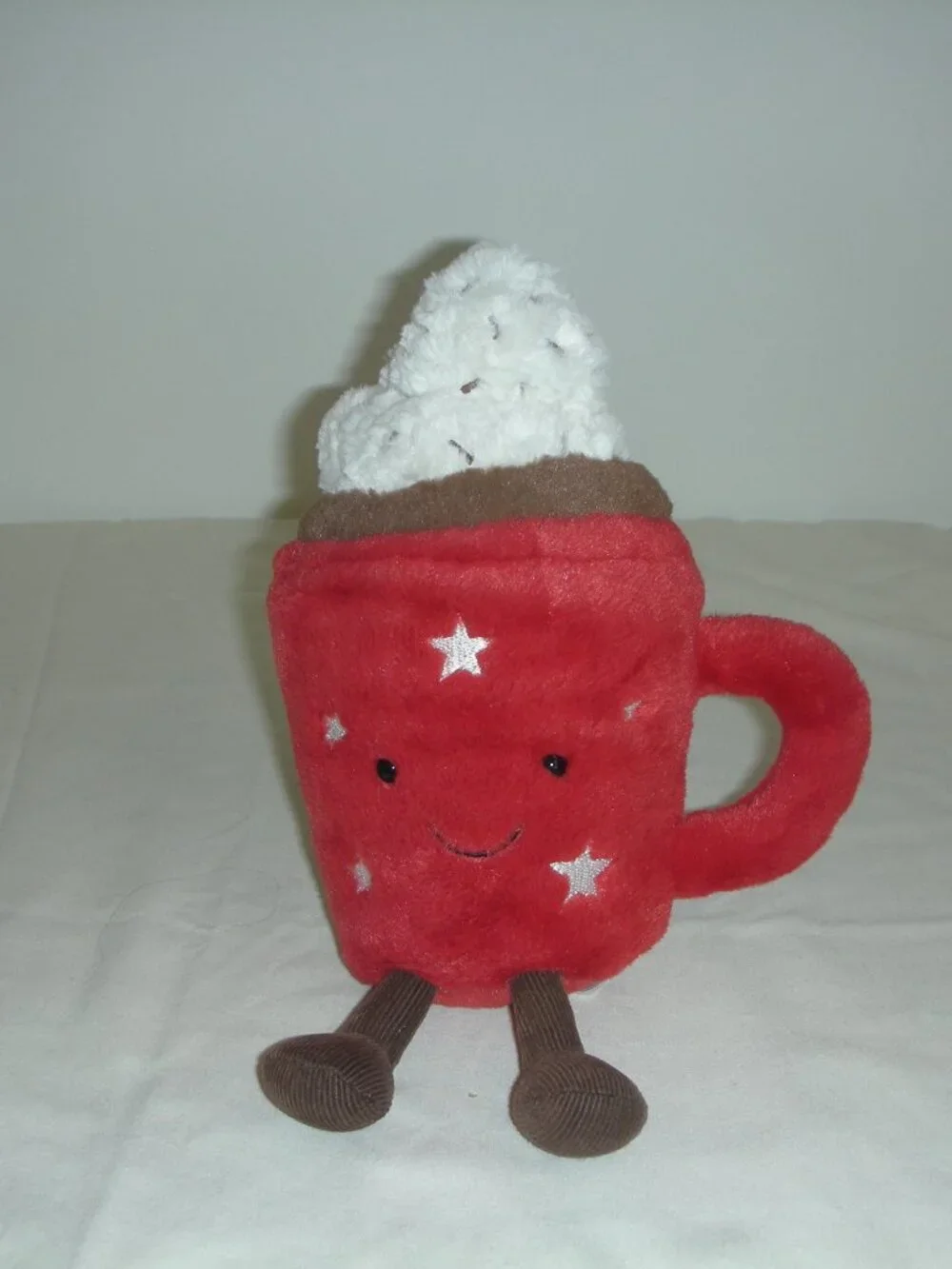 Retired Jellycat Little Amuseables Hot Chocolate Plush Red Mug Whipped Cream 9